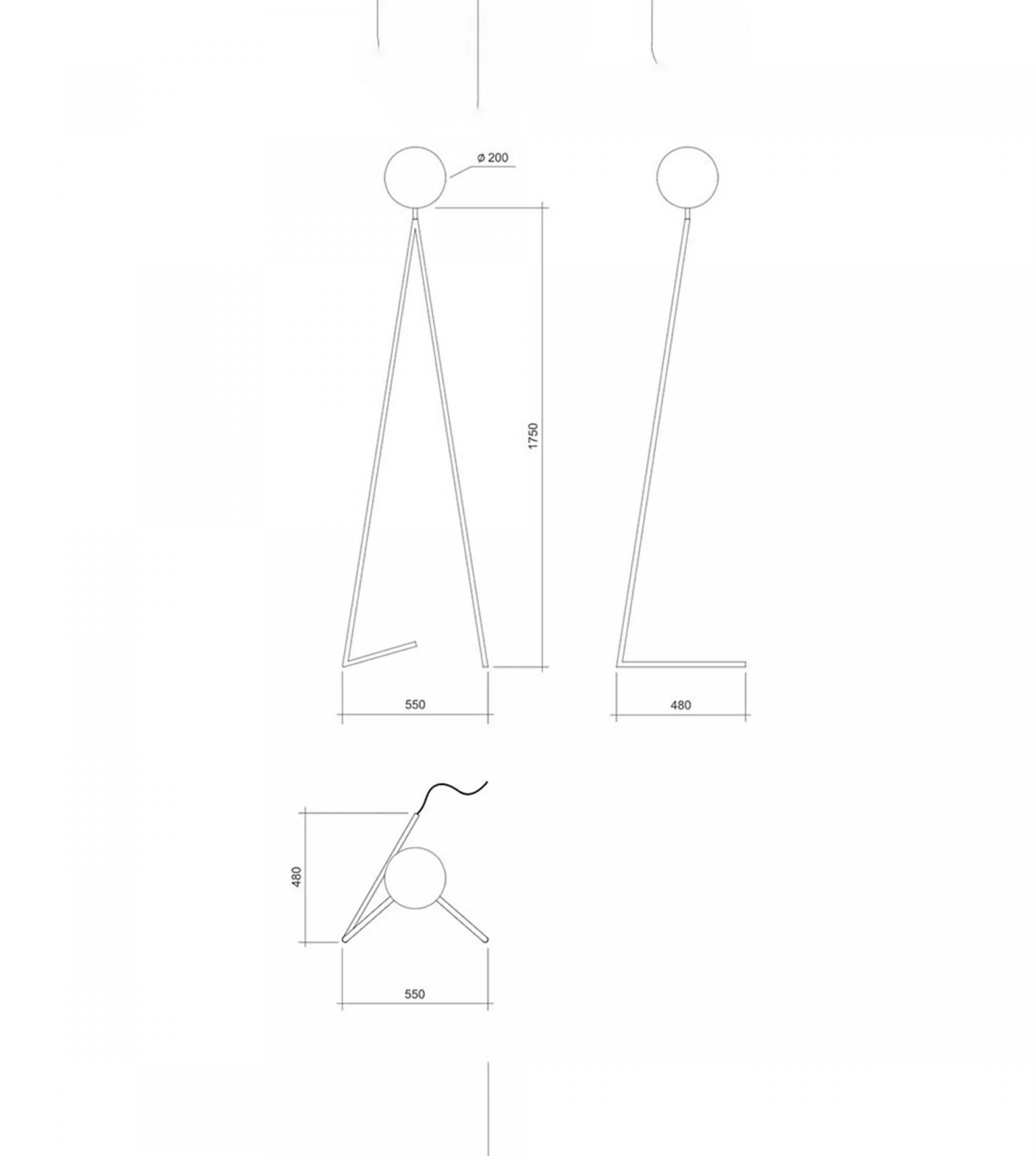 Lampadaire One Globe Base En Angle 4 Lampadaire One Globe Base En Angle – Image 2