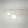 Plafonnier Triangle 2 Globes - 1m -BLOU PARIS Soldes plafonnier triangle 2 spheres