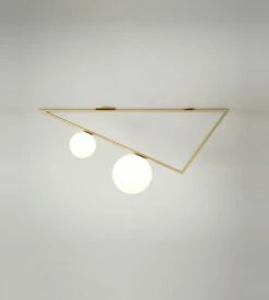 Plafonnier Triangle 2 Globes - 1m