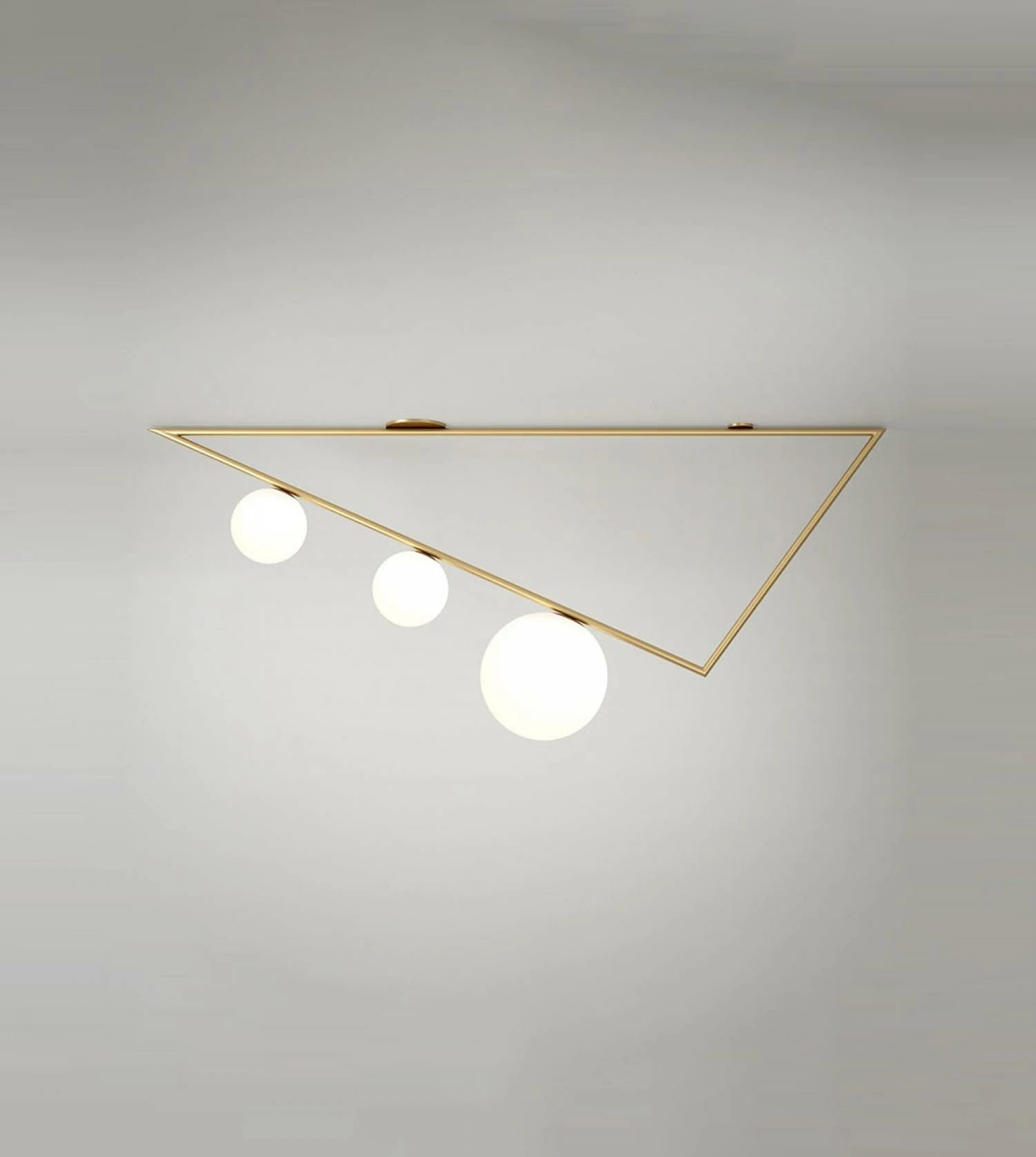 Plafonnier TRIANGLE 3 Globes - 1m50 3 Plafonnier TRIANGLE 3 Globes - 1m50