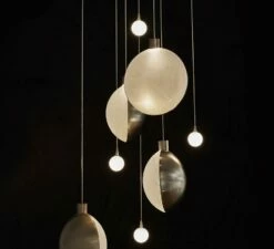 Suspension Lune Et Satellite 4+3 -BLOU PARIS Soldes suspension lune 7